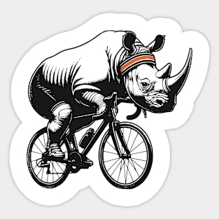 Cycling Rhino Sticker